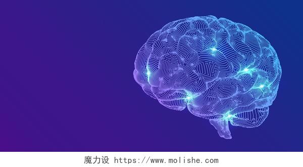 智能大脑科技大脑矢量科技背景大脑人工智能科技展板背景
